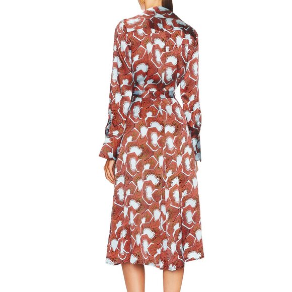 Equipment Morgan Silk Wrap Dress in Dream Blue Multi sz S - Picture 2 of 5